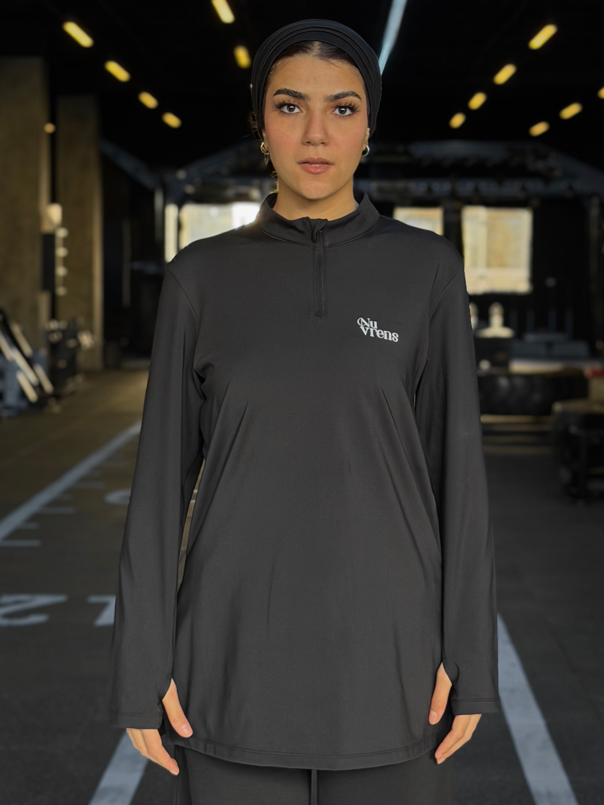 DROPSET Quart-zipper shirt - Black