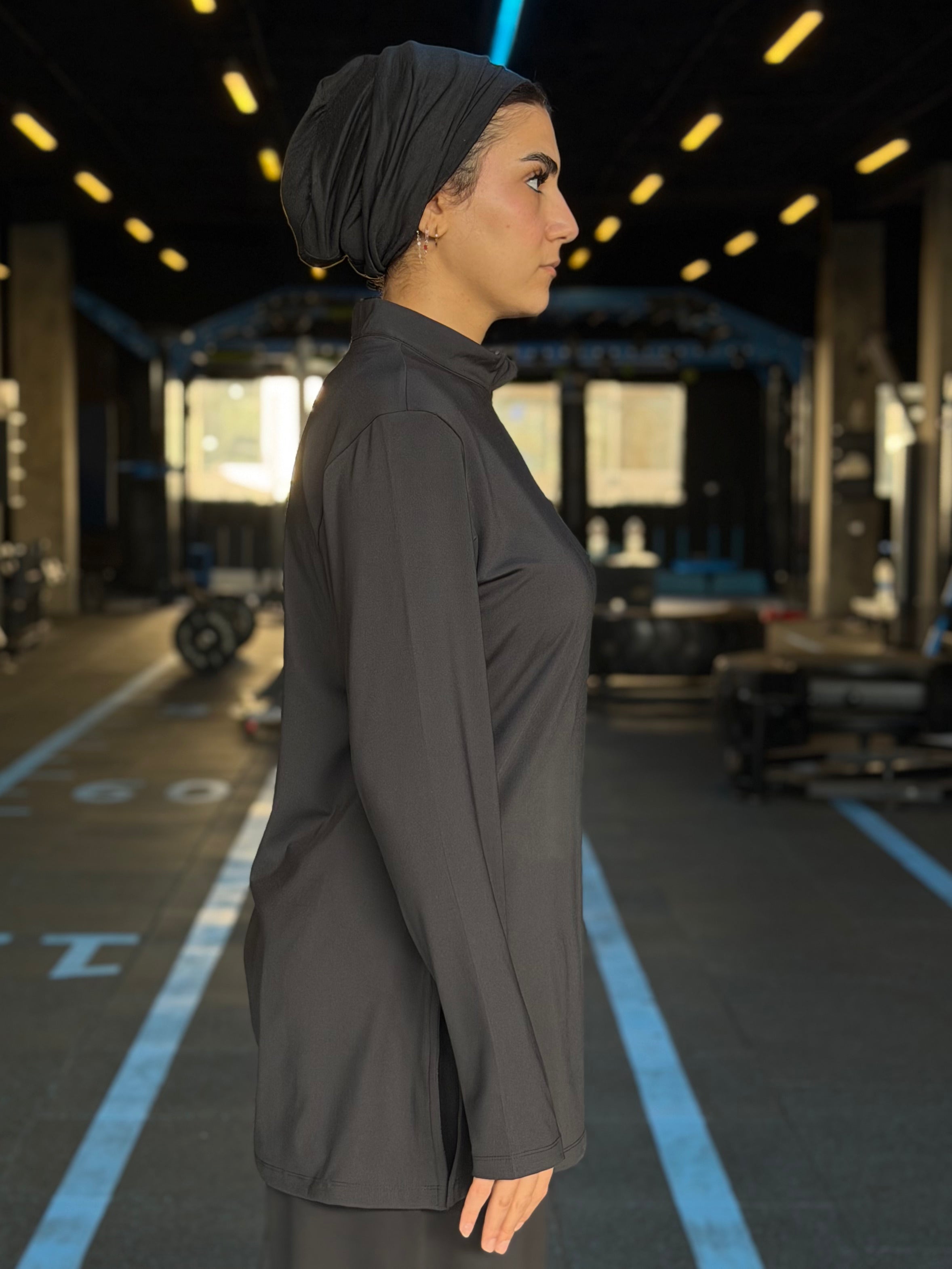 DROPSET Quart-zipper shirt - Black