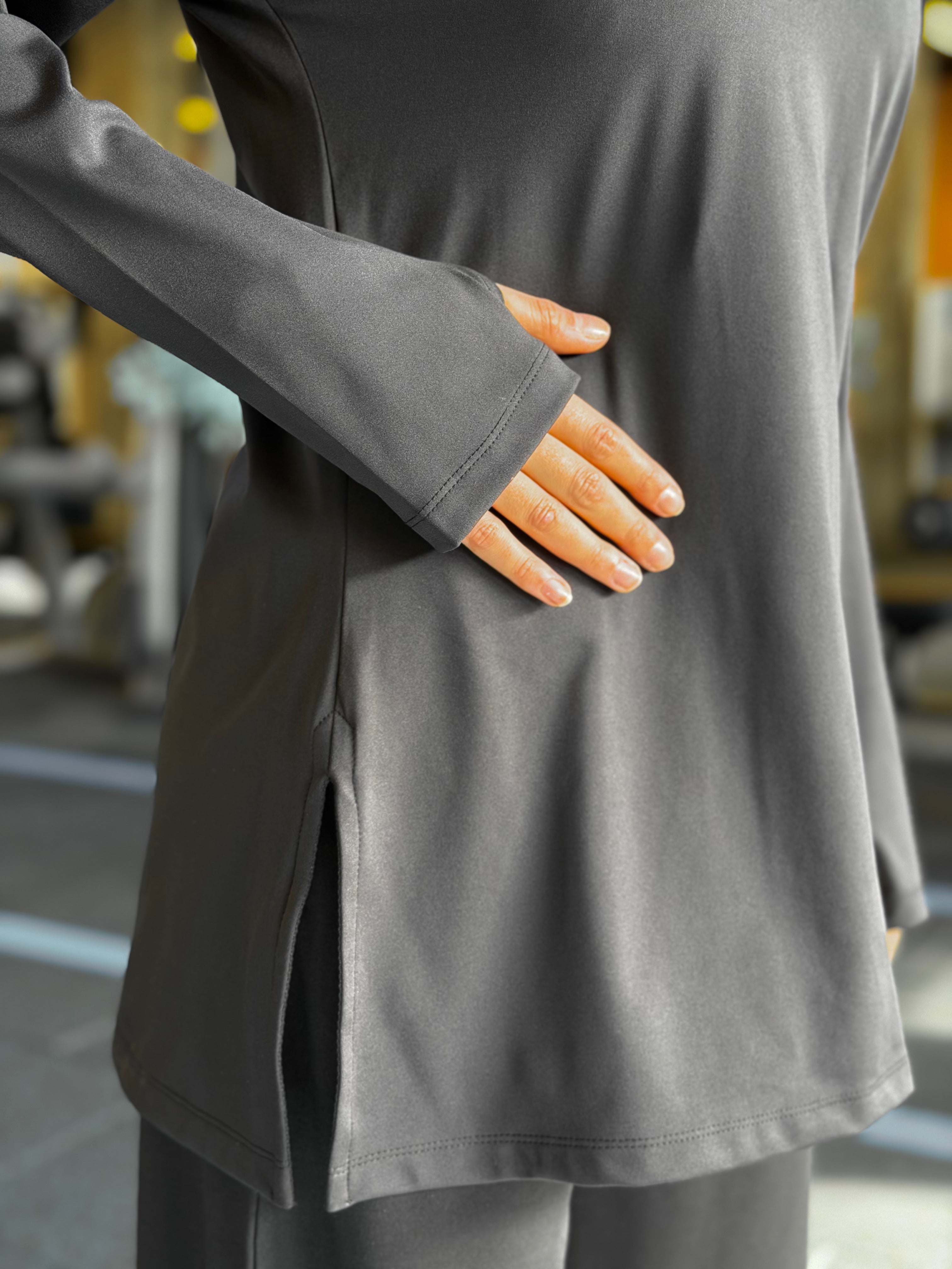 DROPSET Quart-zipper shirt - Black