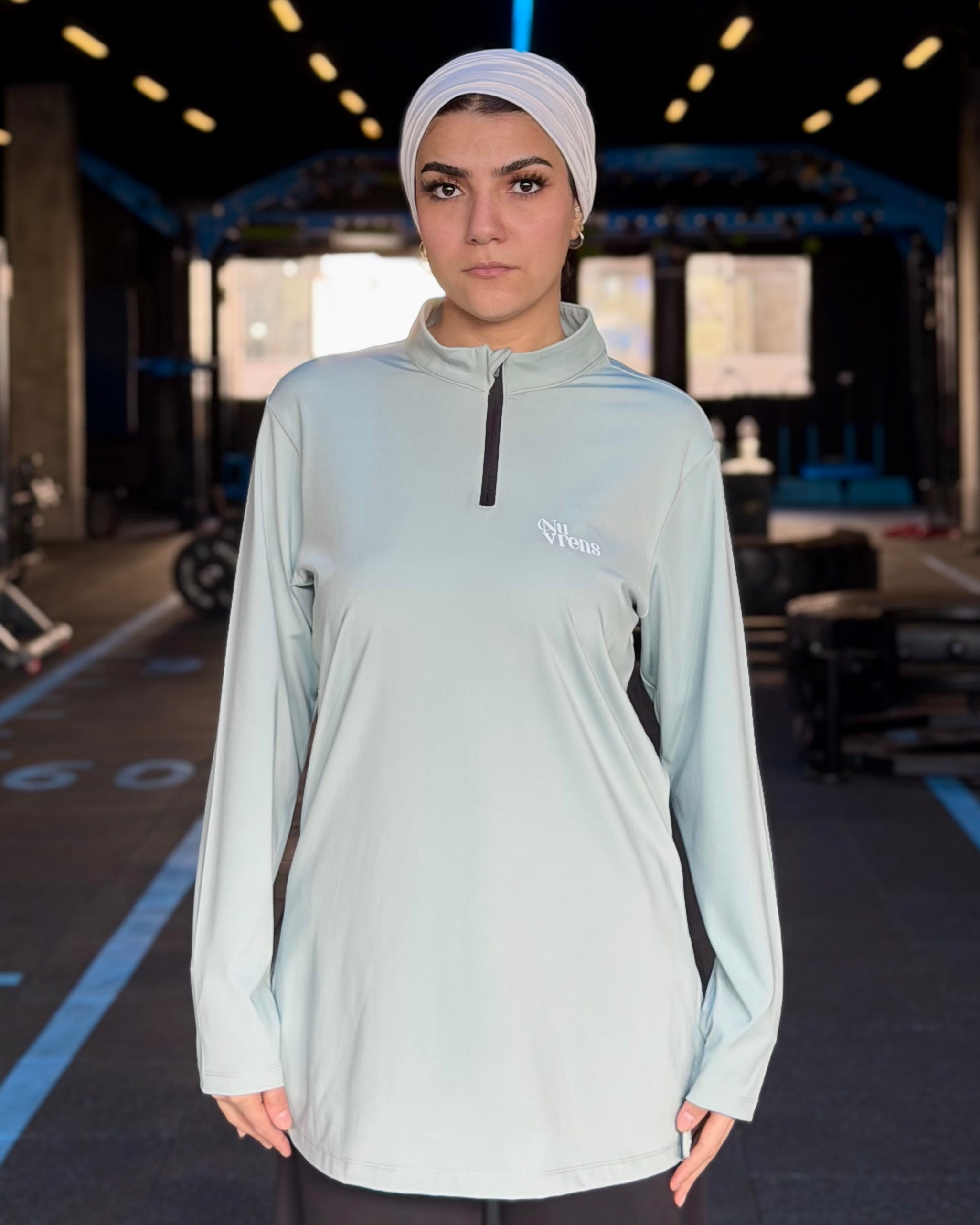 DROPSET Quart-zipper shirt - Mint Green