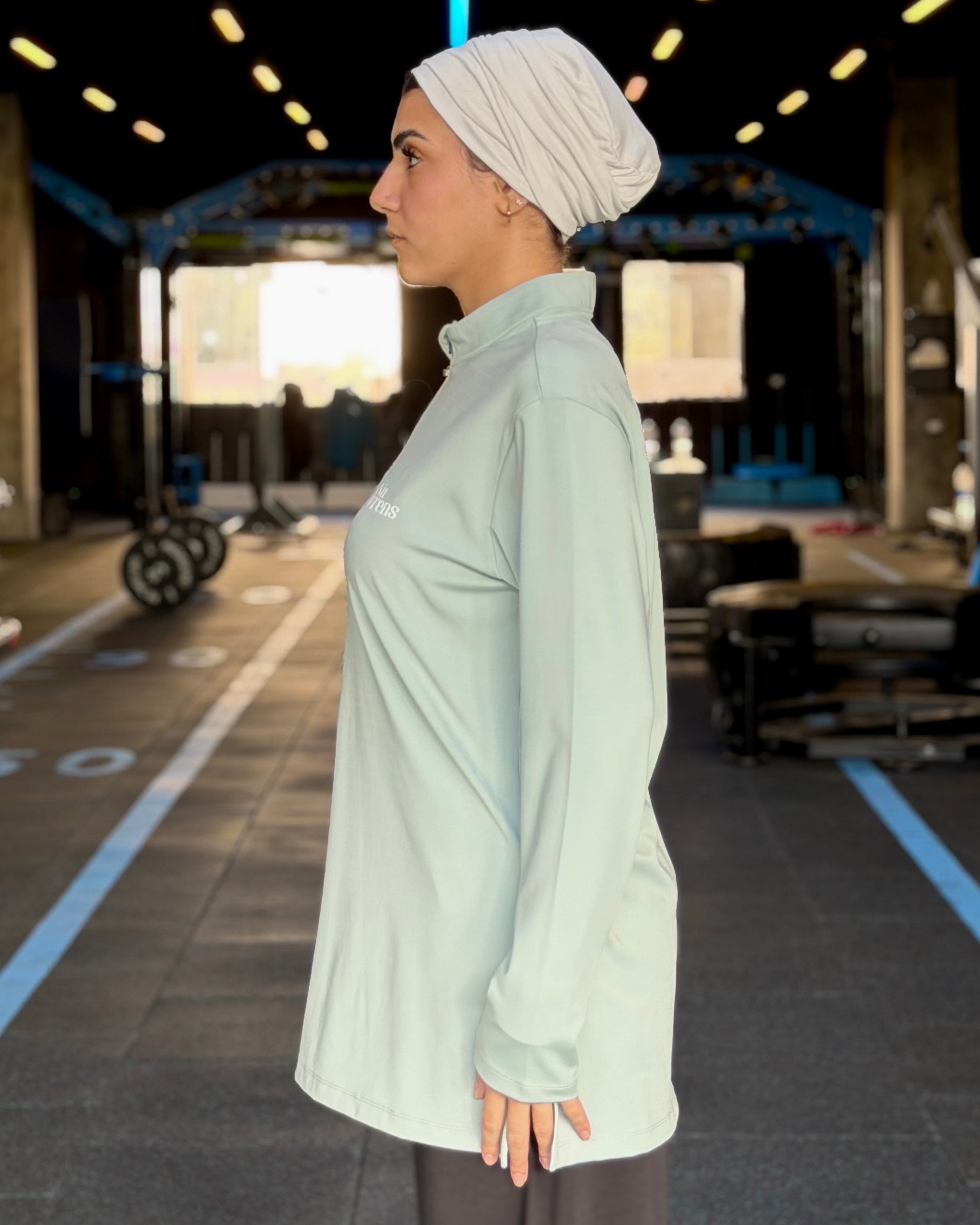 DROPSET Quart-zipper shirt - Mint Green