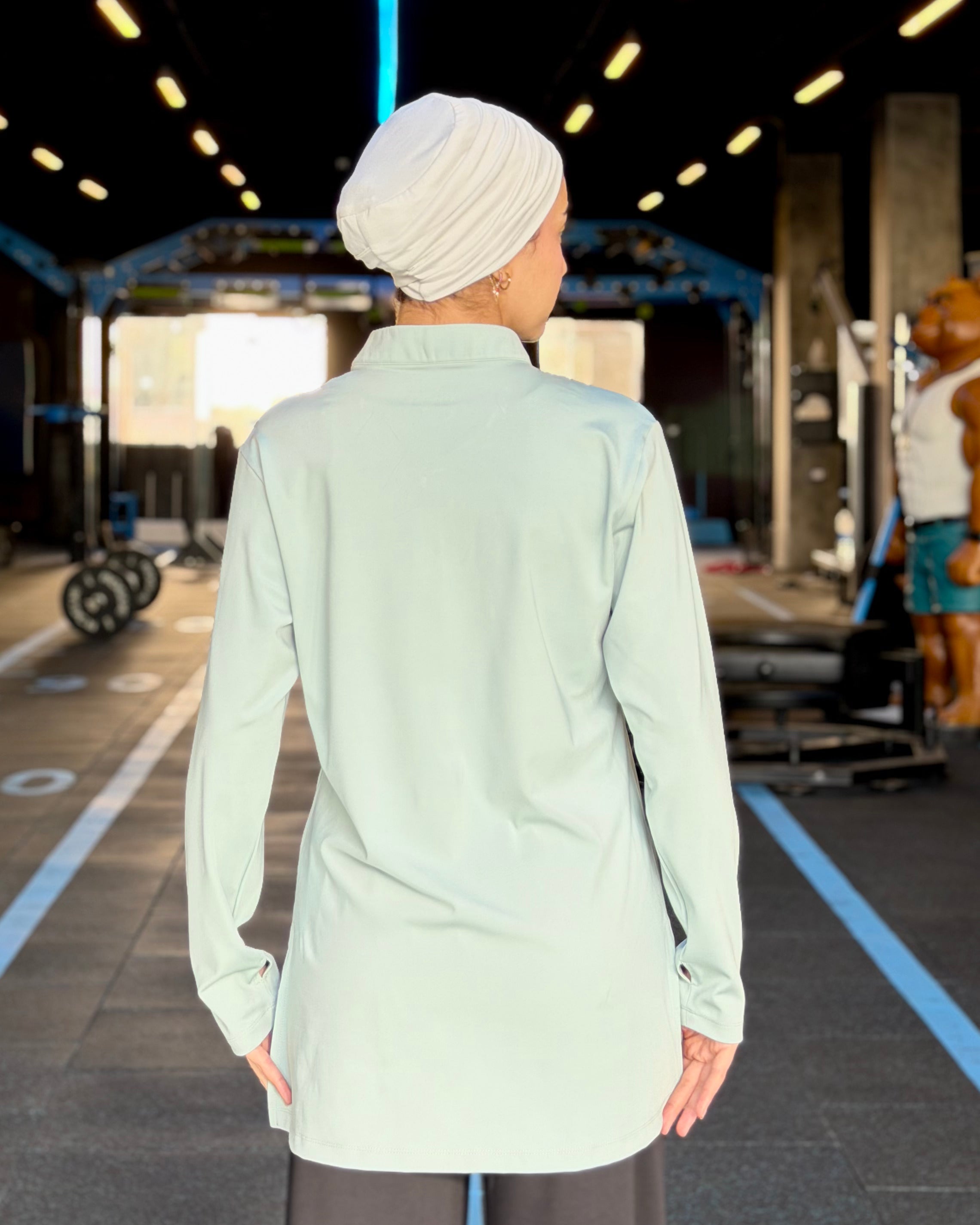 DROPSET Quart-zipper shirt - Mint Green