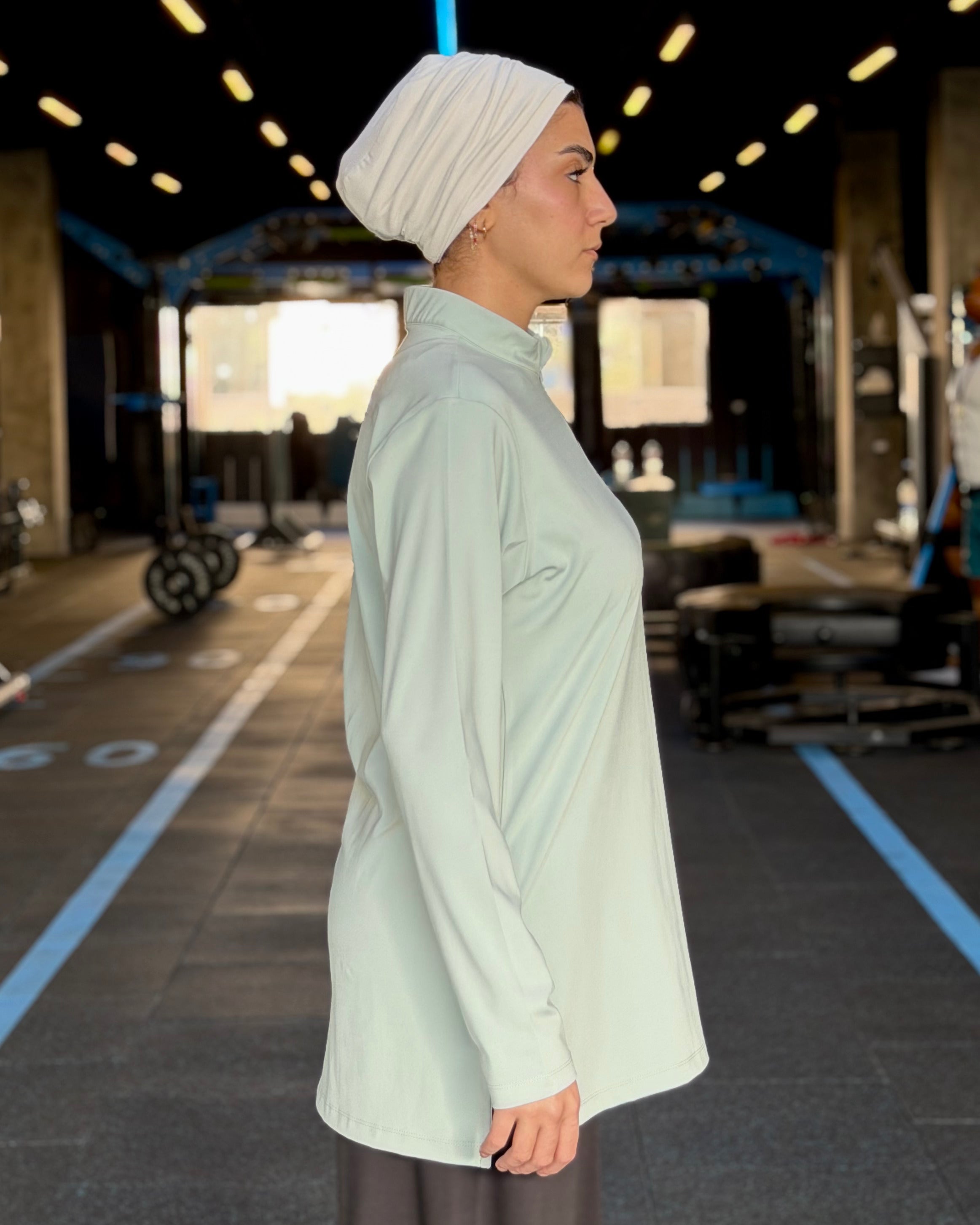 DROPSET Quart-zipper shirt - Mint Green