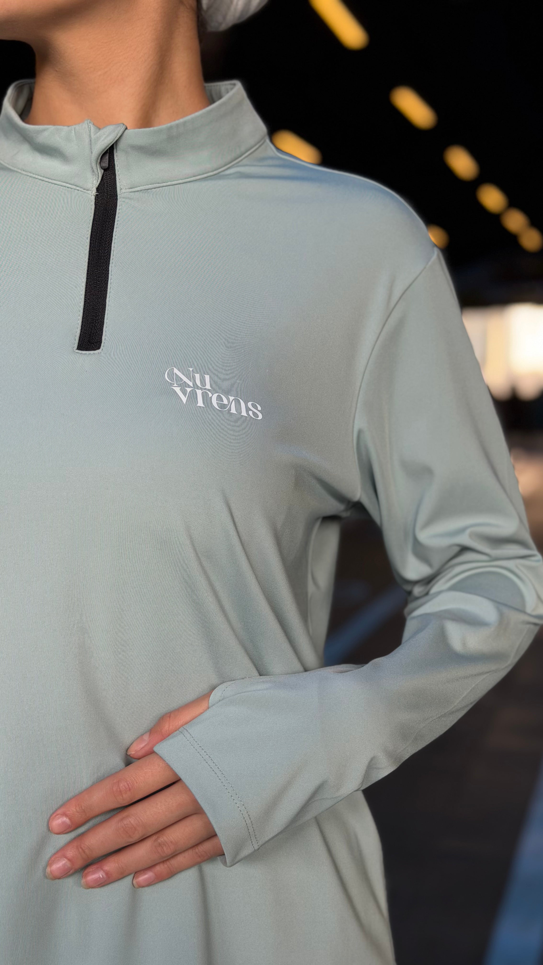 DROPSET Quart-zipper shirt - Mint Green