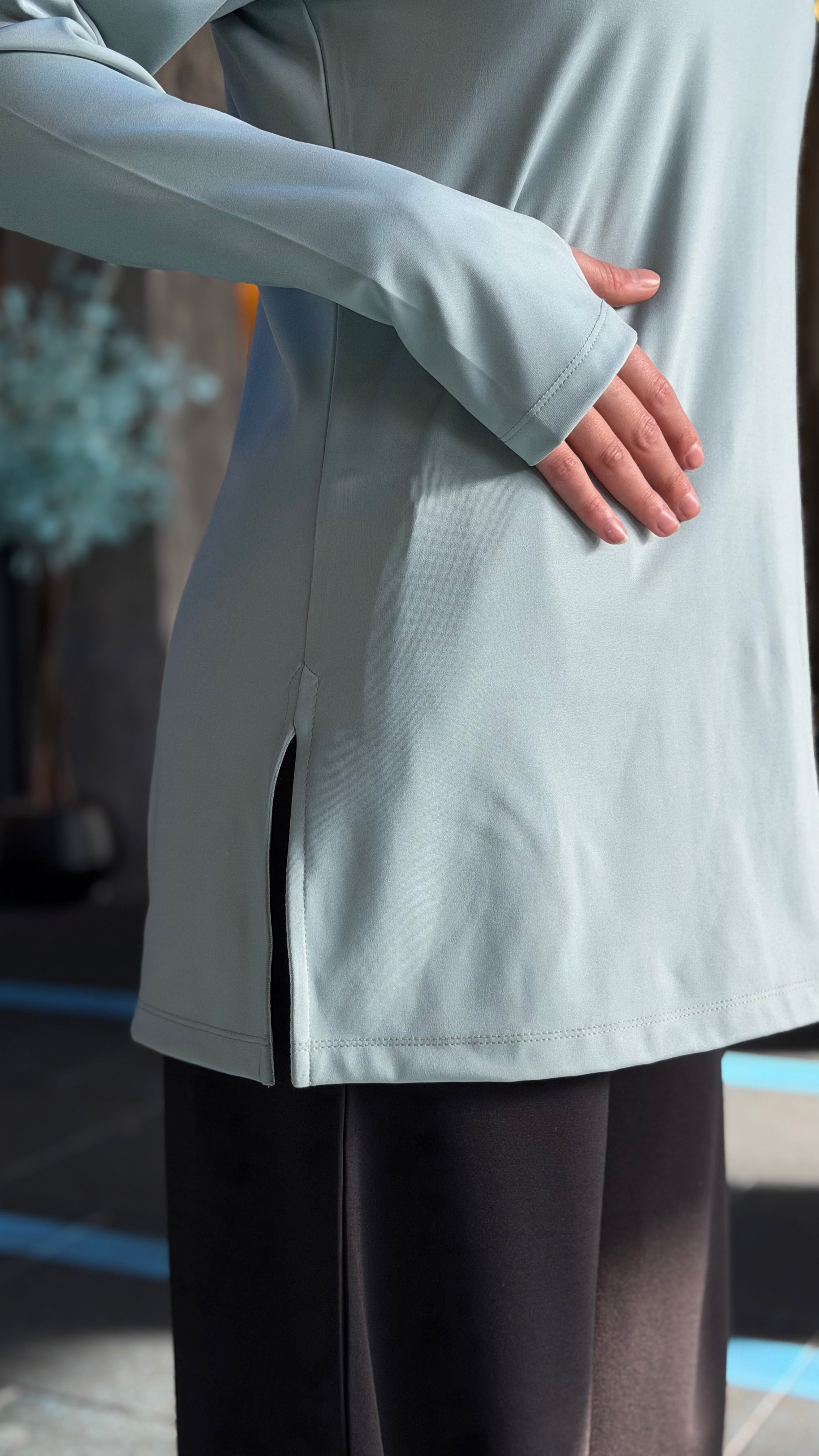 DROPSET Quart-zipper shirt - Mint Green